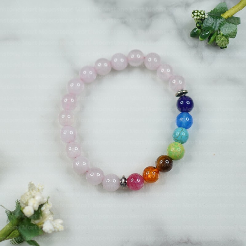 https://astroparduman.com/holypebbles/Rose Quartz & 7 Chakra Bracelet